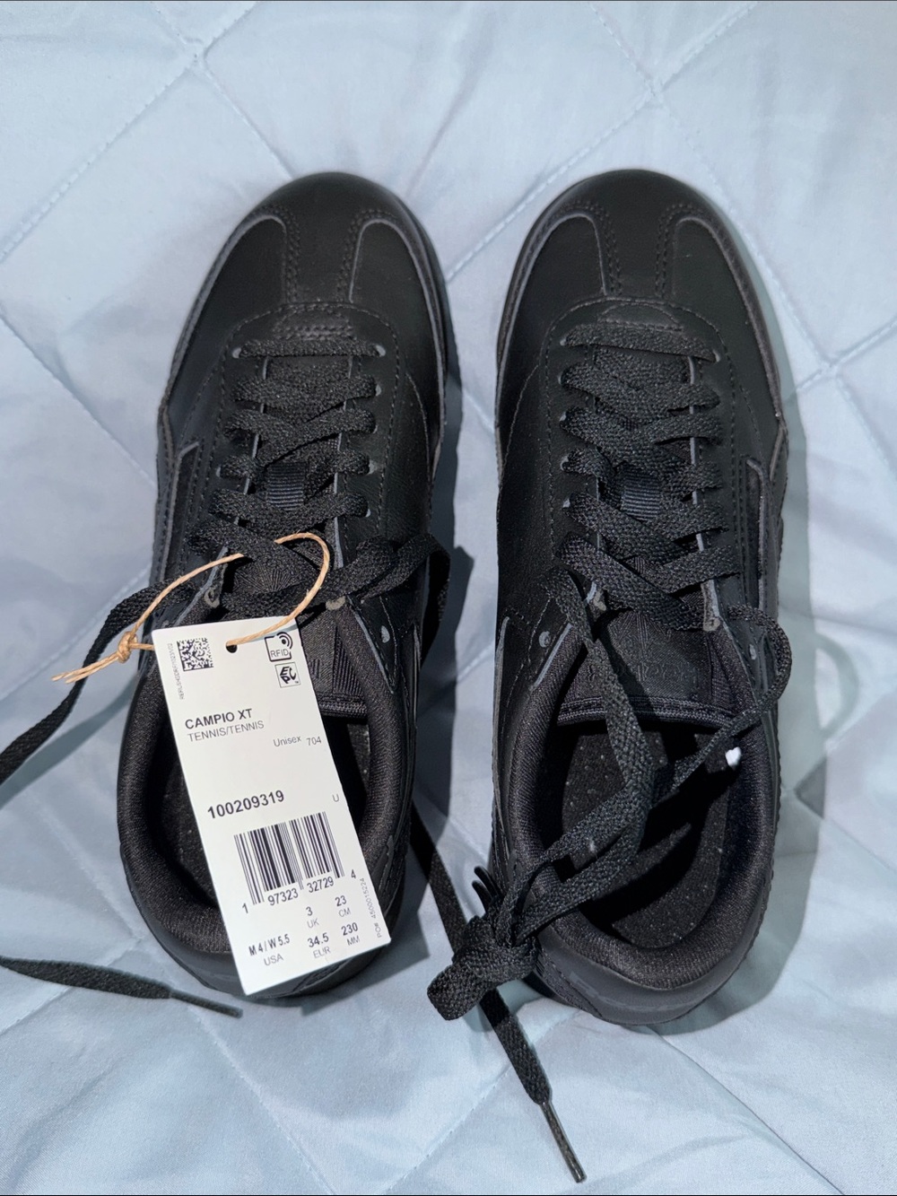 UNISEX Black Campio XT Tennis Sneakers M 4, W 5.5